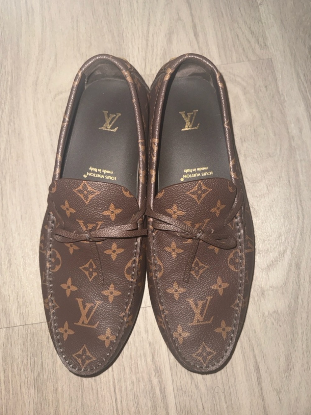 Louis Vuitton Brown Monogram Men's Driving Loafers